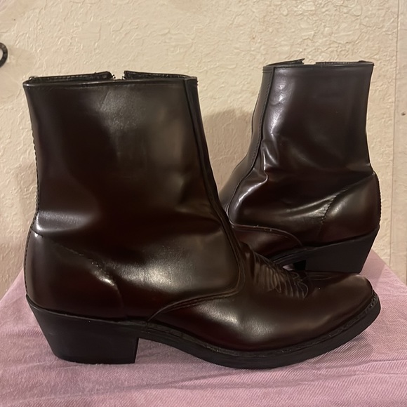 LAREDO (62004) Brown Long Haul Western Side-Zipper Round Toe Boots - Size 8 1/2 - Picture 2 of 8